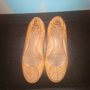 Tory Burch | Minnie Patent Pebbled Travel Ballet Flats Sz 6.5